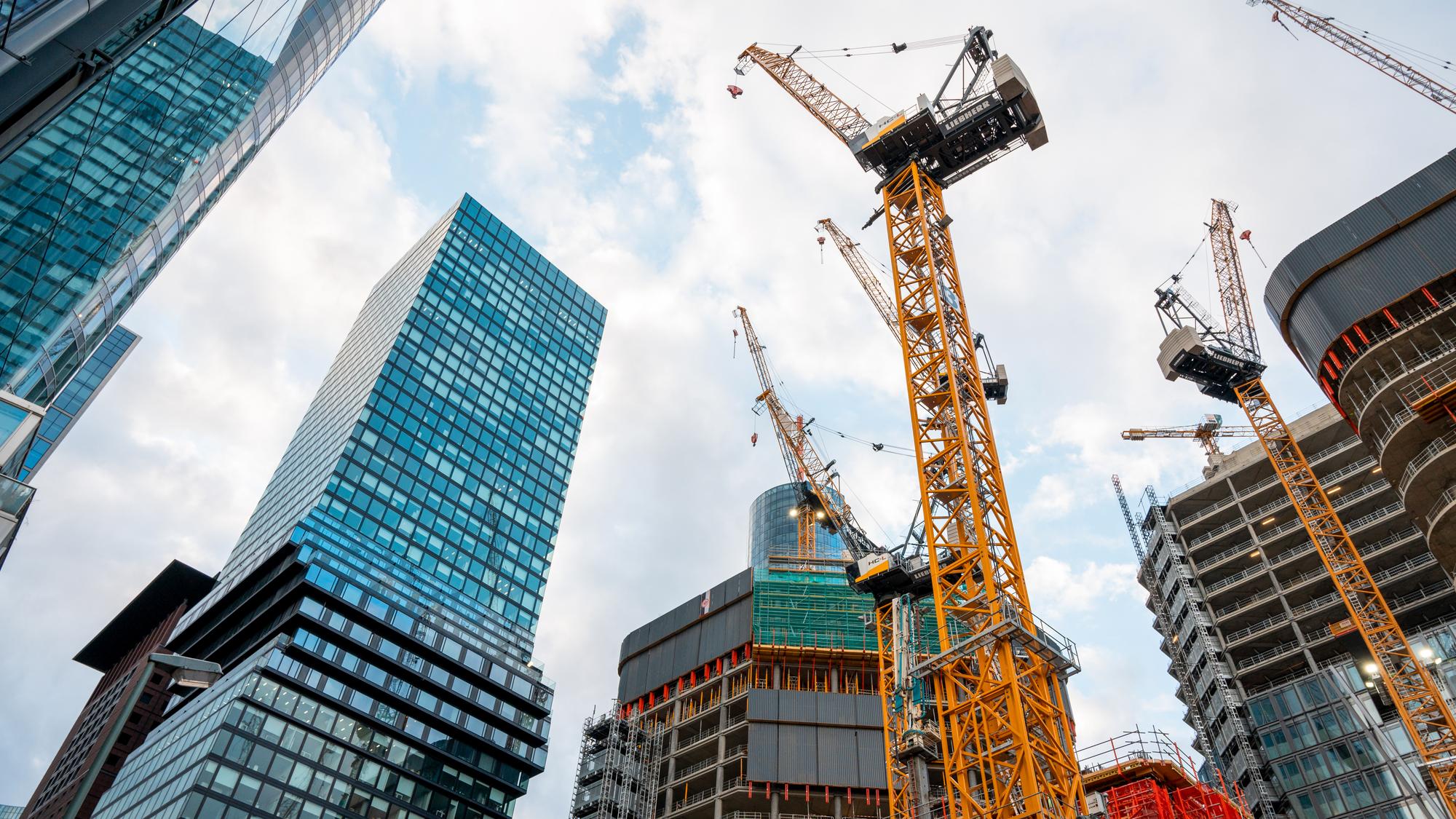 construction works frankfurt downtown germany